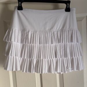 Lucky in Love White Tiered tennis/pickleball skirt